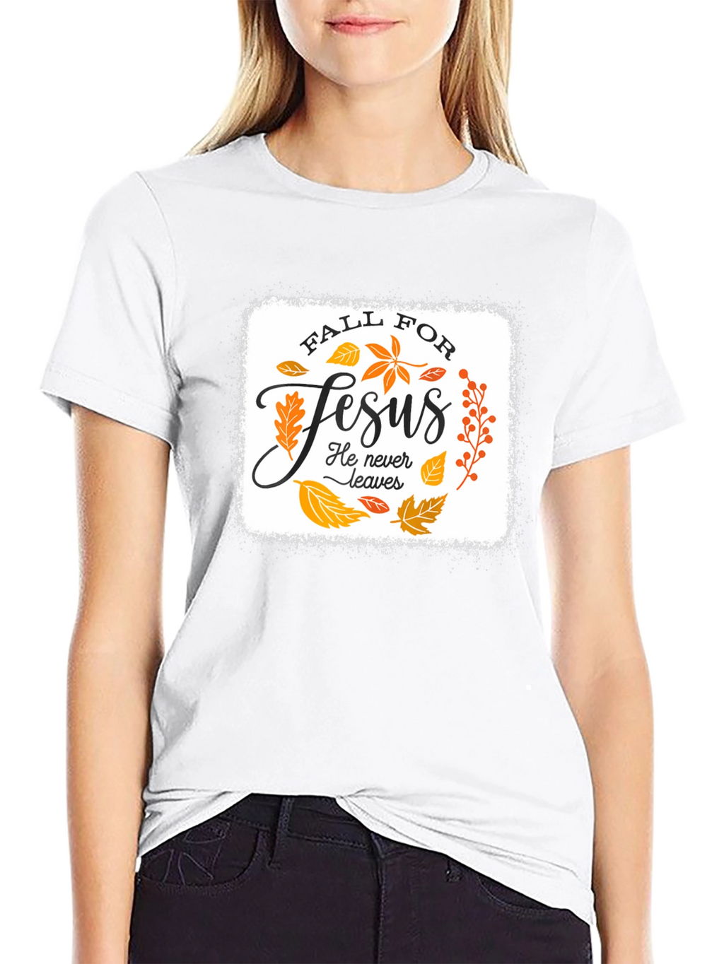 Fall For Jesus Black Graphic T-Shirt