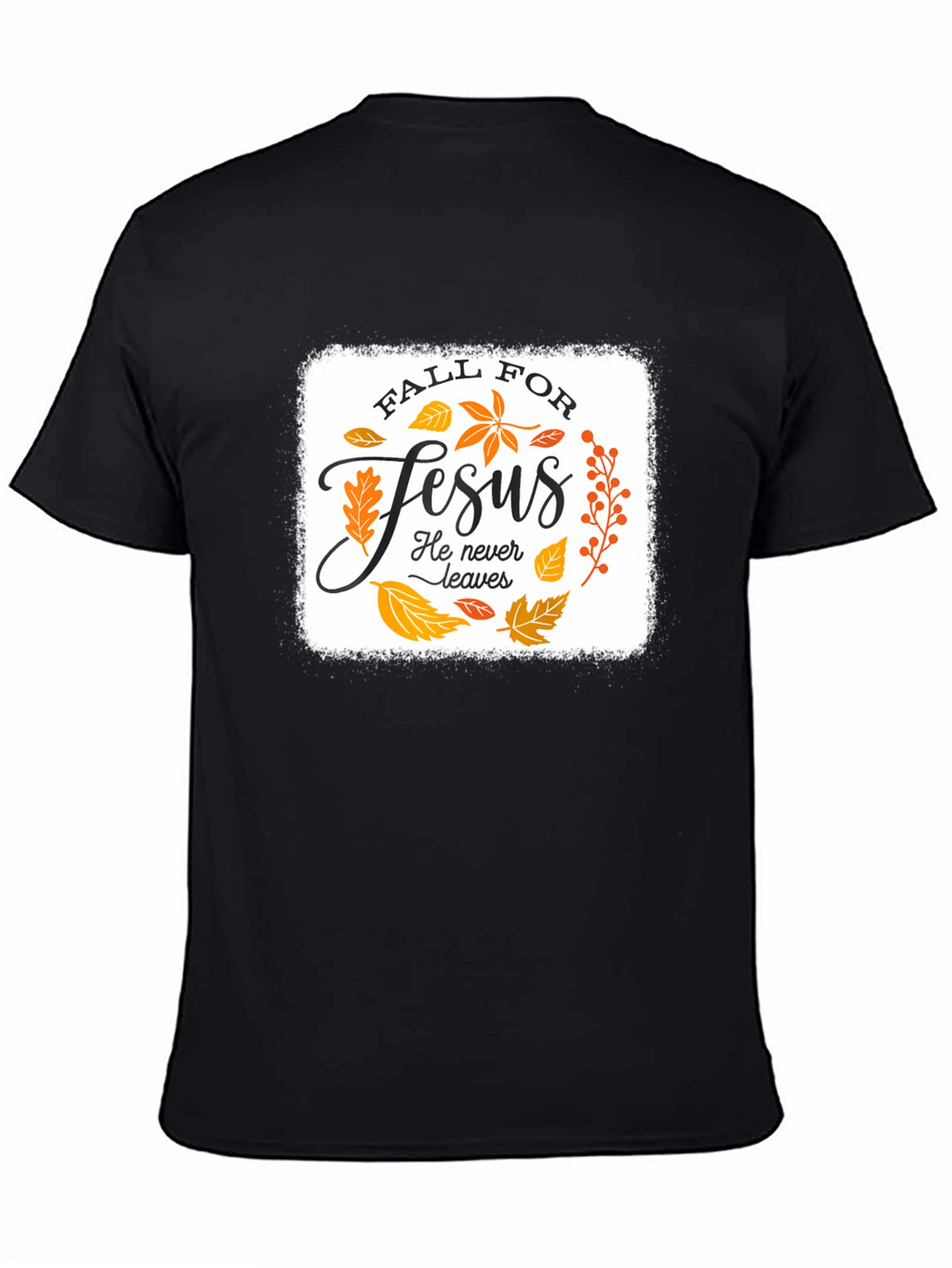 Fall For Jesus Black Graphic T-Shirt