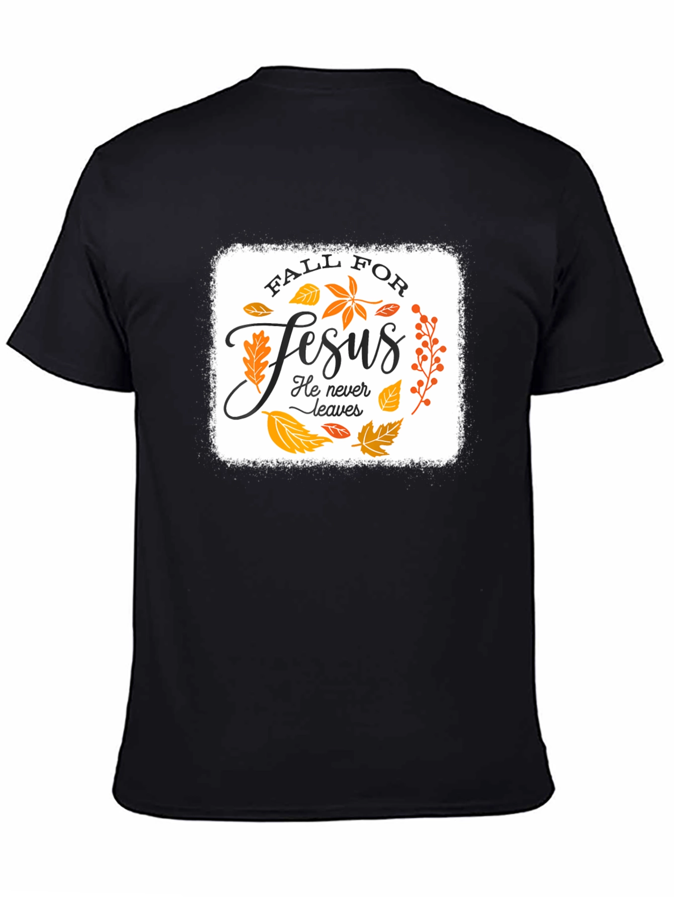 Fall For Jesus Black Graphic T-Shirt