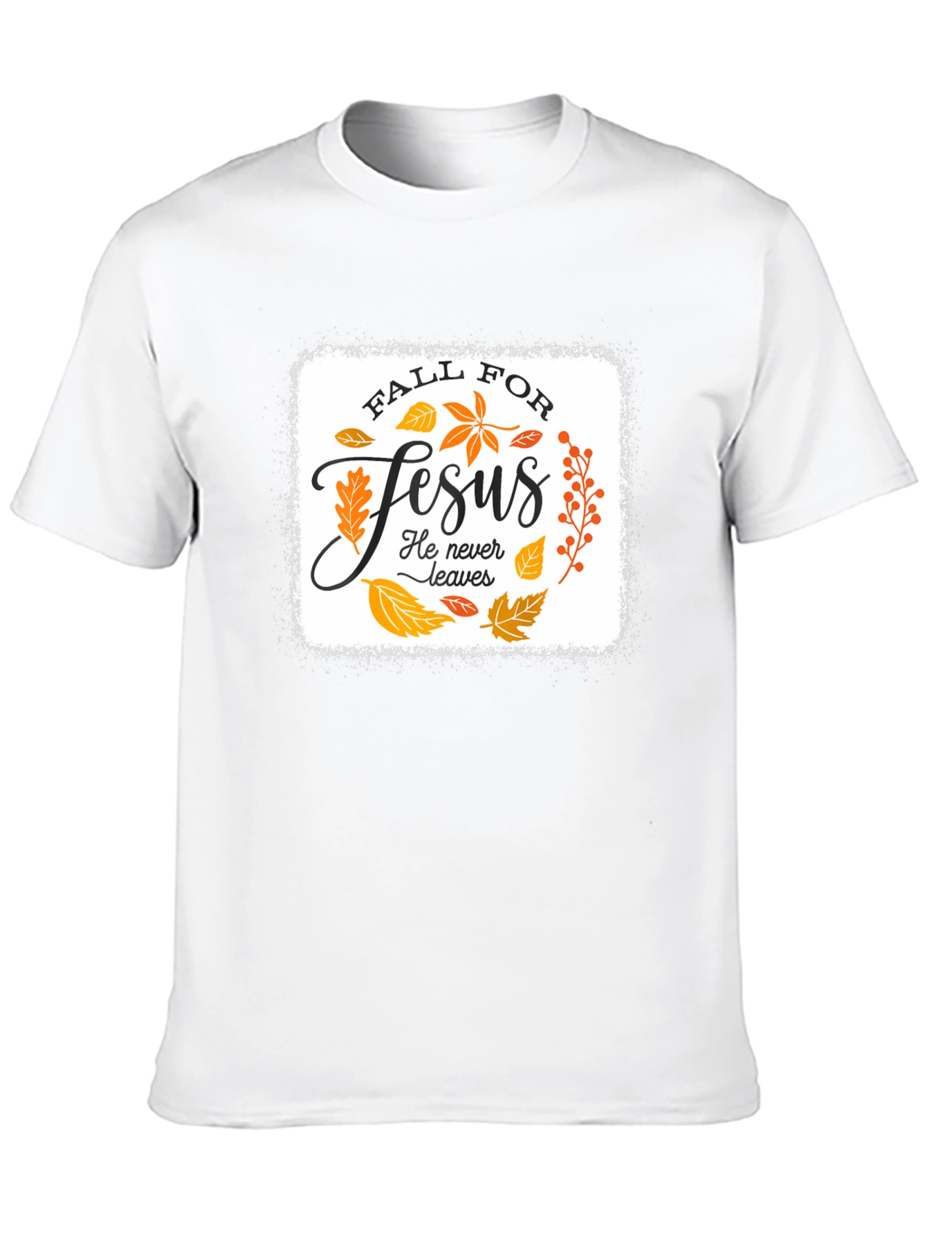 Fall For Jesus Black Graphic T-Shirt