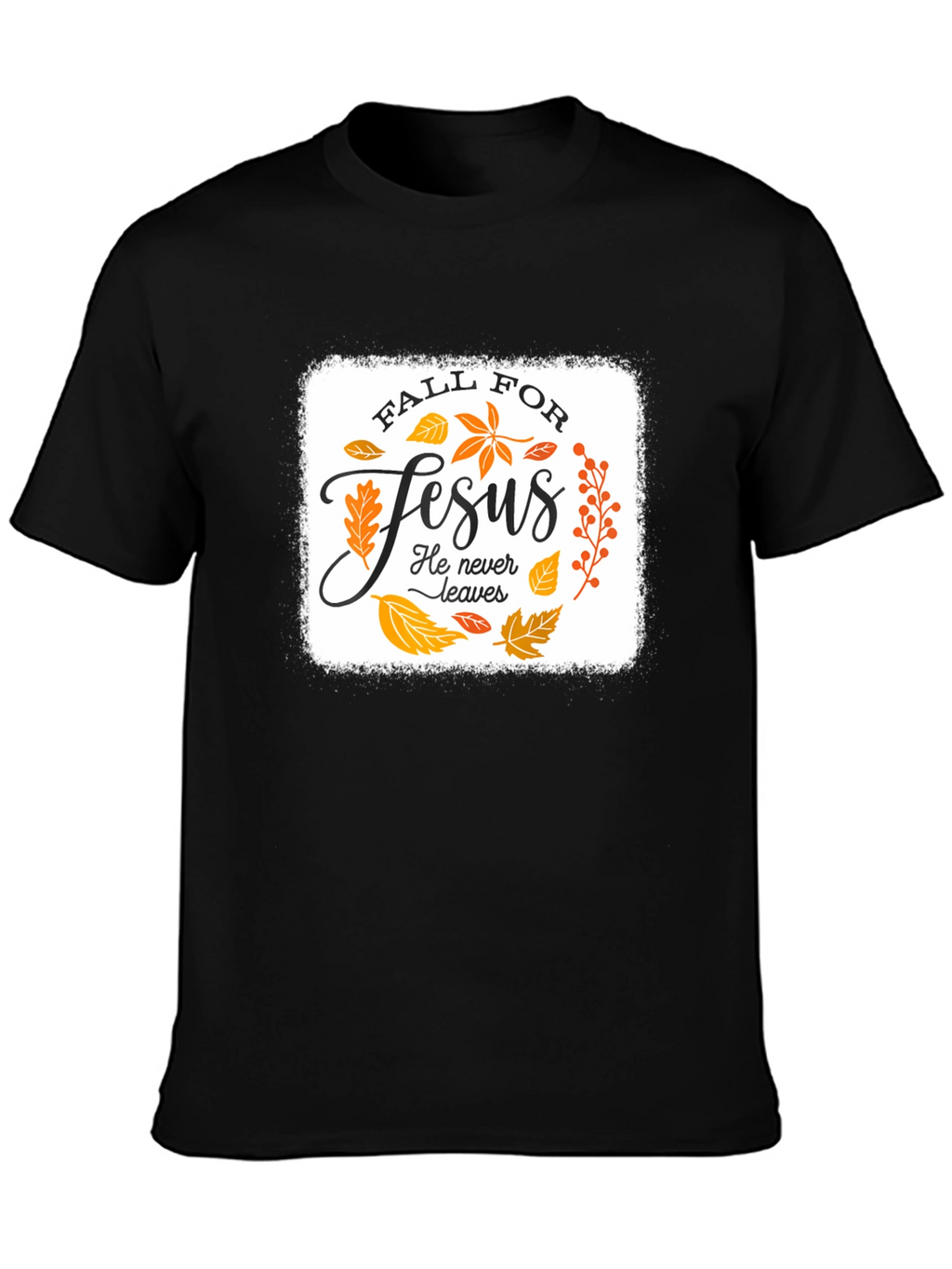 Fall For Jesus Black Graphic T-Shirt