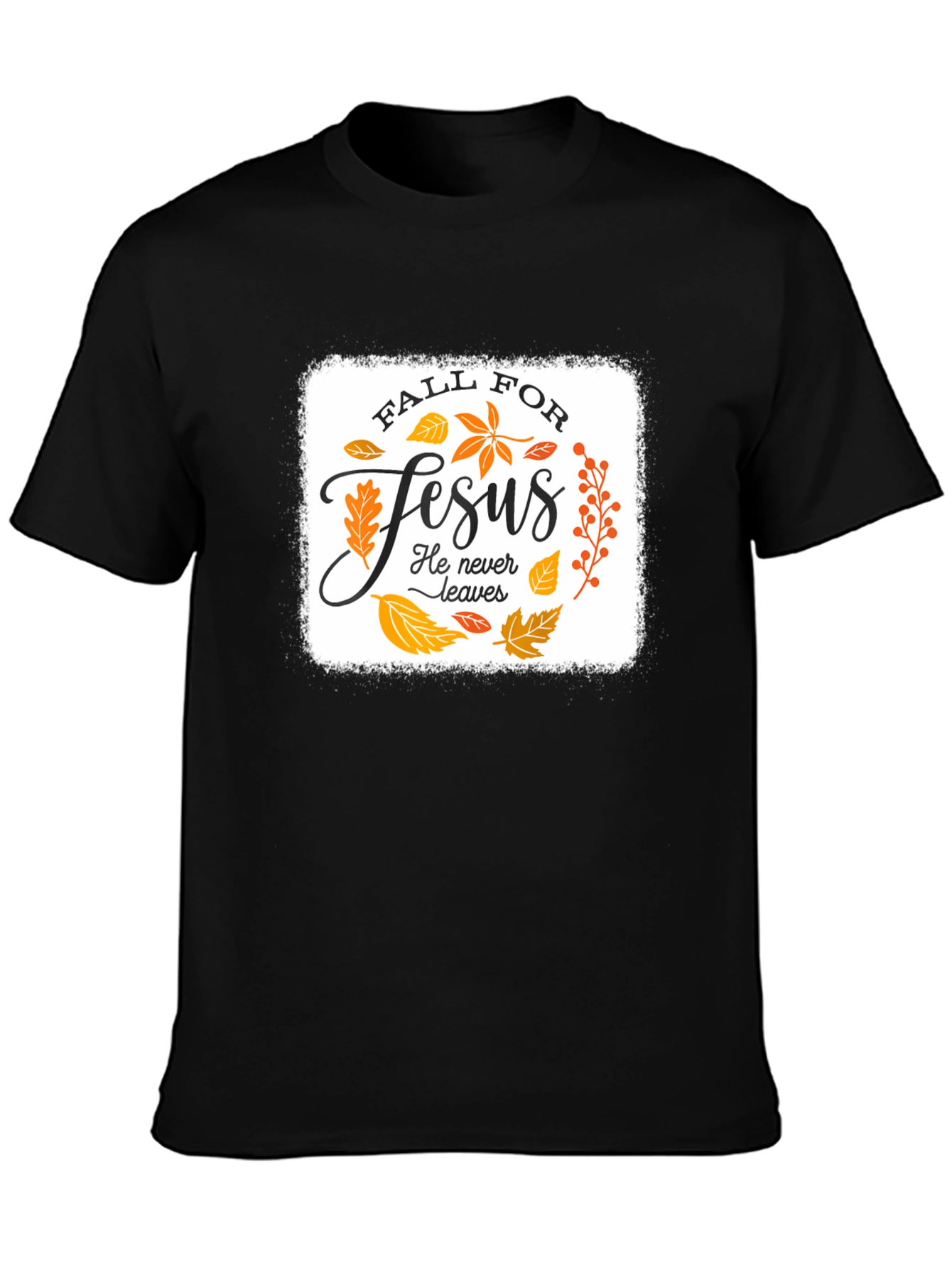 Fall For Jesus Black Graphic T-Shirt