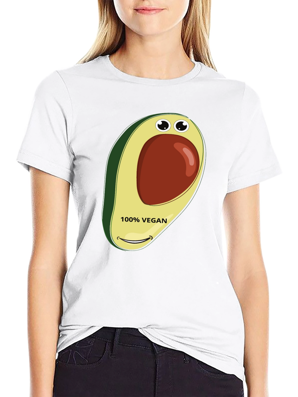 Vegan Avocado Graphic Tee - Black T-Shirt