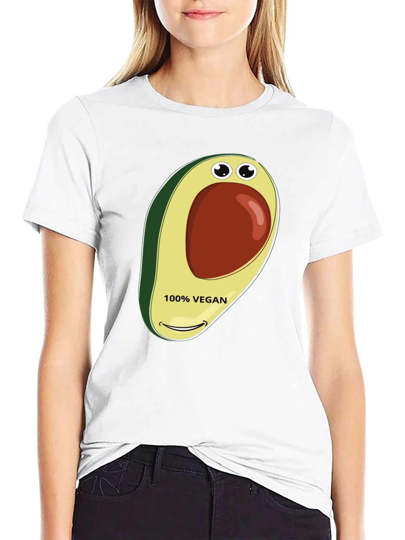 Vegan Avocado Graphic Tee - Black T-Shirt