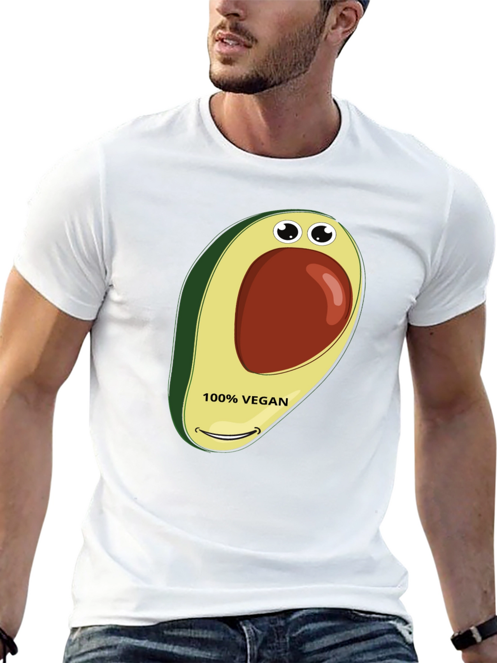 Vegan Avocado Graphic Tee - Black T-Shirt
