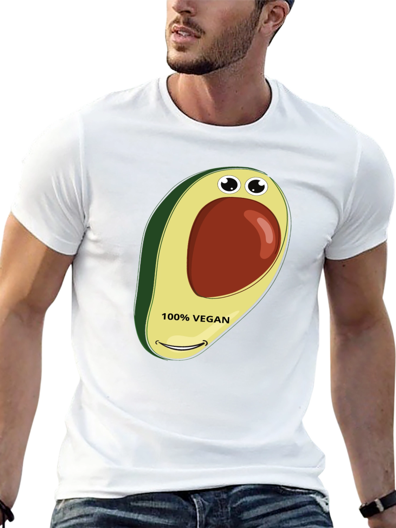Vegan Avocado Graphic Tee - Black T-Shirt