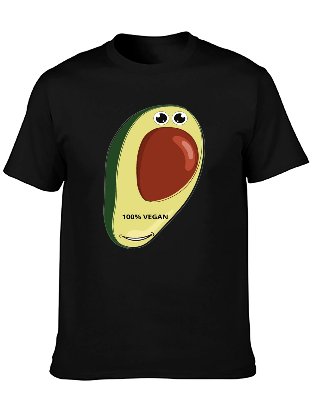 Vegan Avocado Graphic Tee - Black T-Shirt
