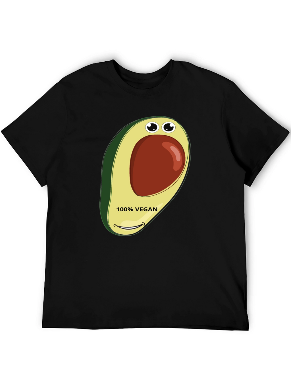 Vegan Avocado Graphic Tee - Black T-Shirt
