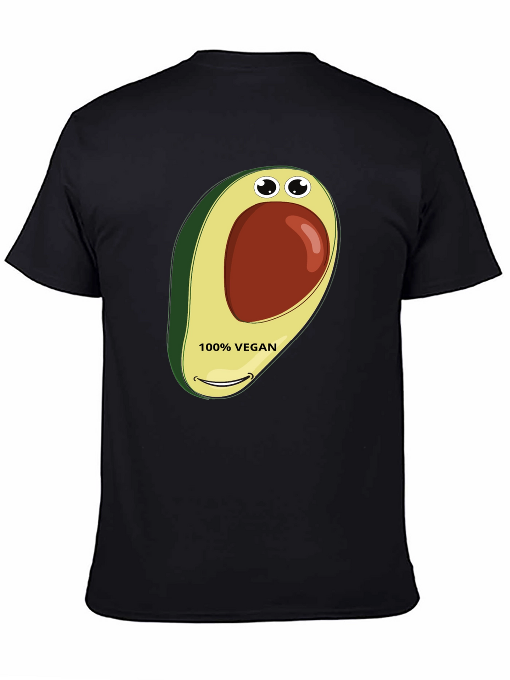 Vegan Avocado Graphic Tee - Black T-Shirt