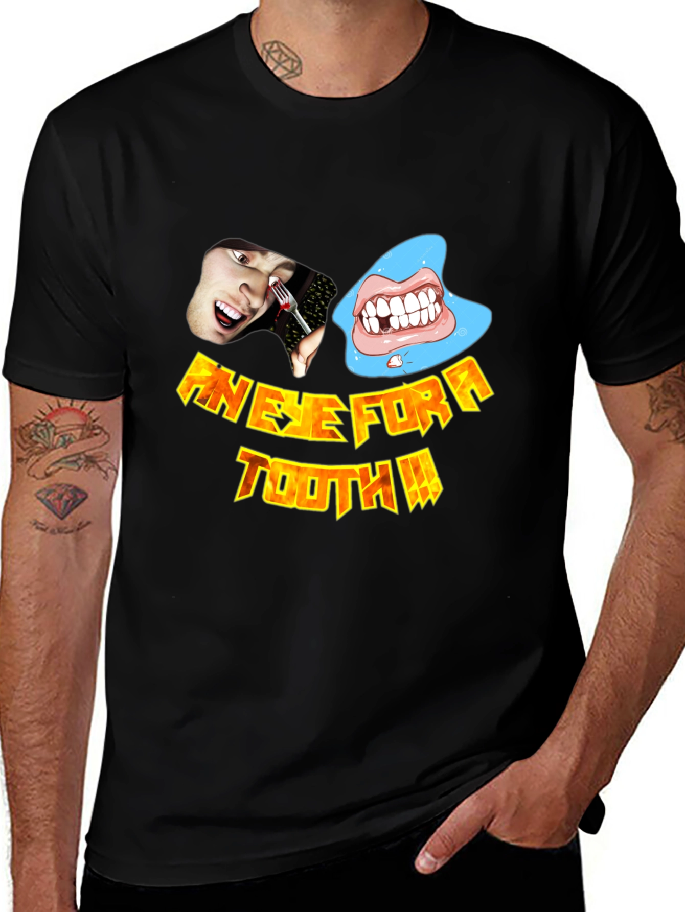 An Eye For A Tooth Graphic T-Shirt - Black