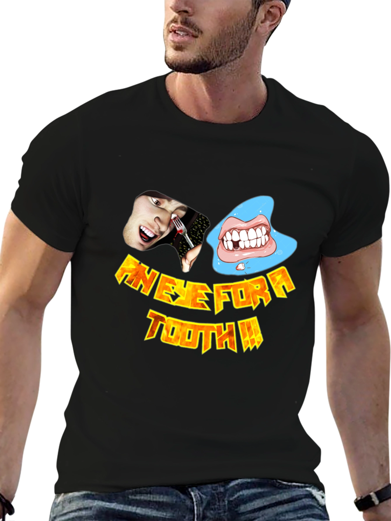 An Eye For A Tooth Graphic T-Shirt - Black