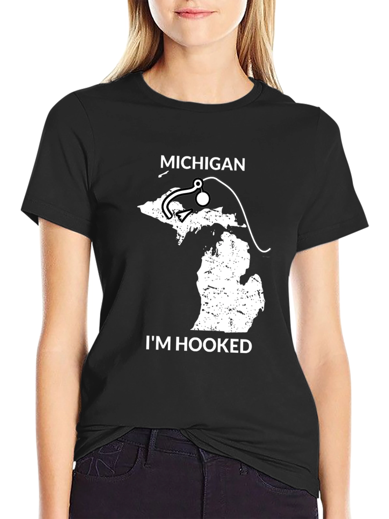 Michigan Fishing T-Shirt - Im Hooked State Pride Tee