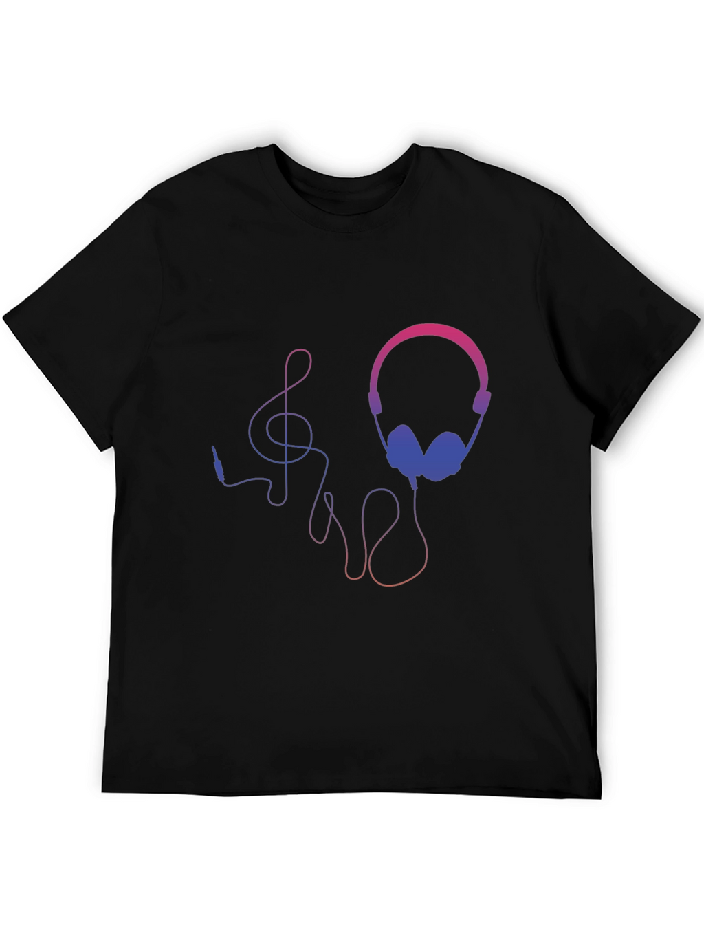 Headphones and Music Note Graphic Tee