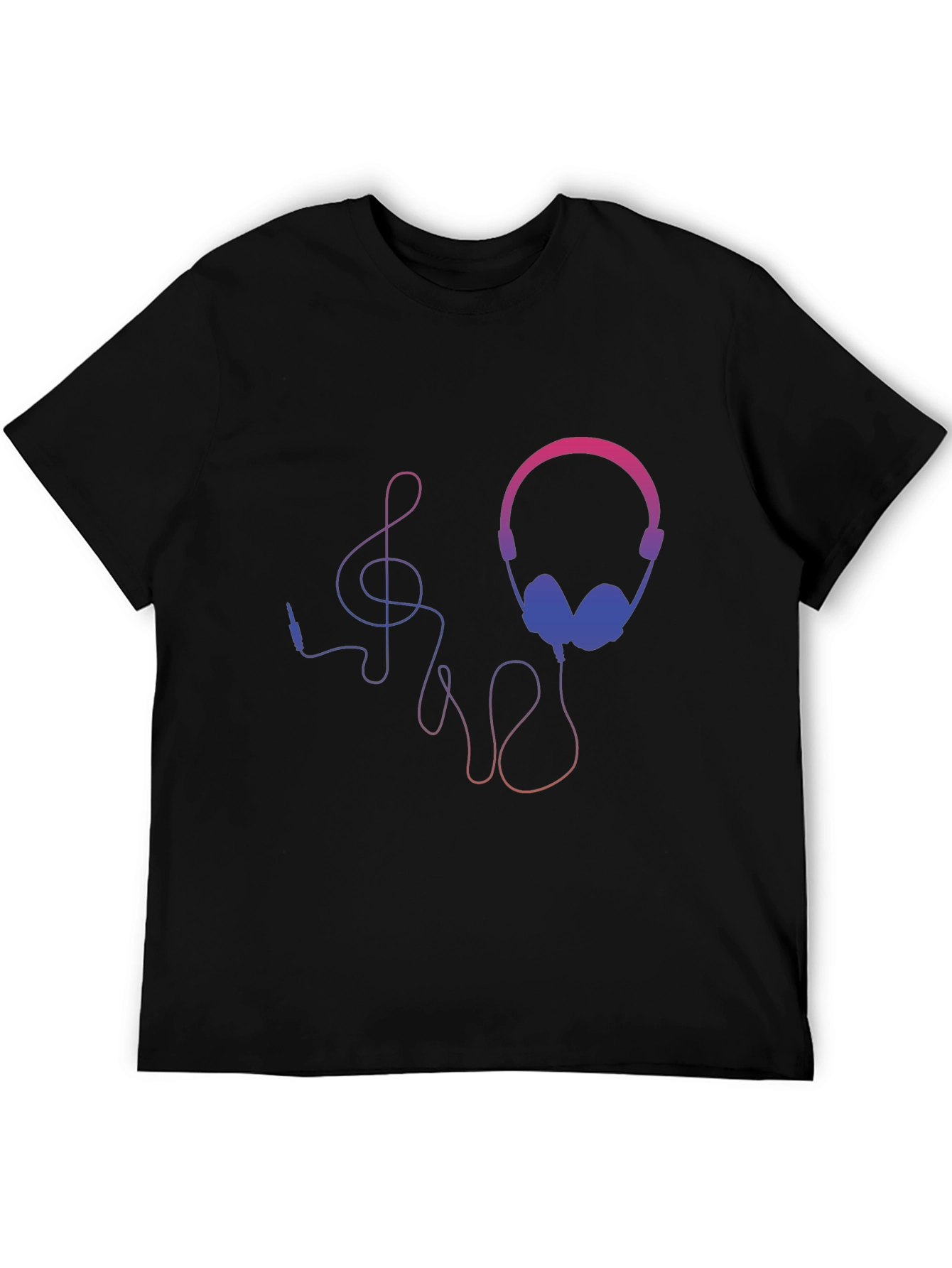 Headphones and Music Note Graphic Tee