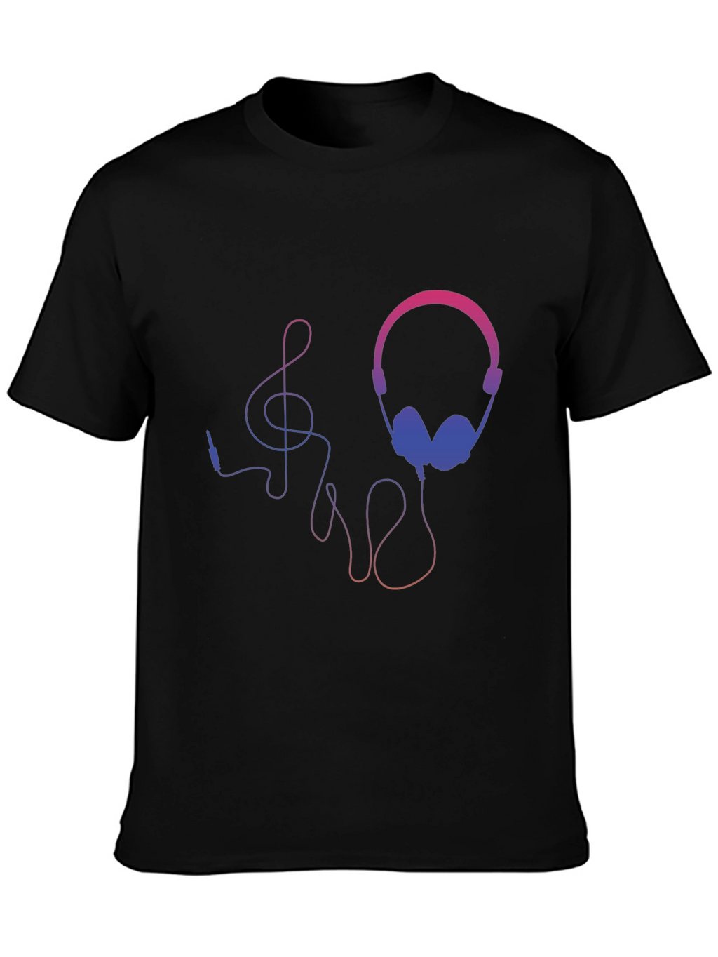 Headphones and Music Note Graphic Tee