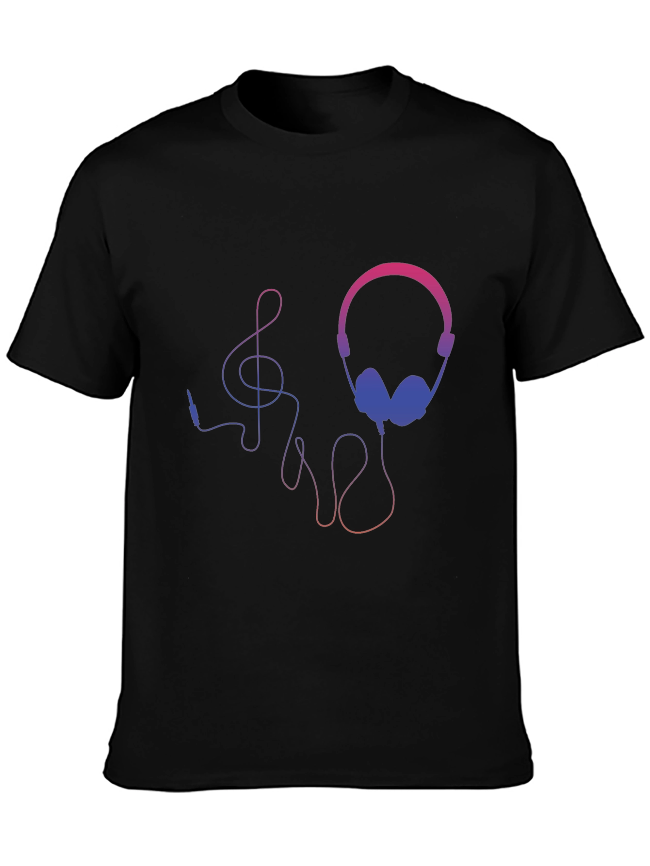 Headphones and Music Note Graphic Tee