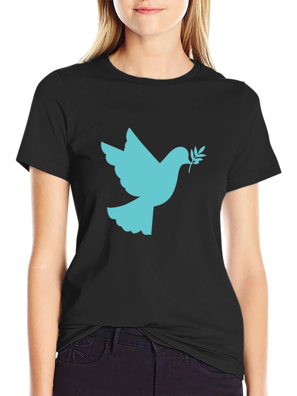 Peace Dove Graphic Black T-Shirt