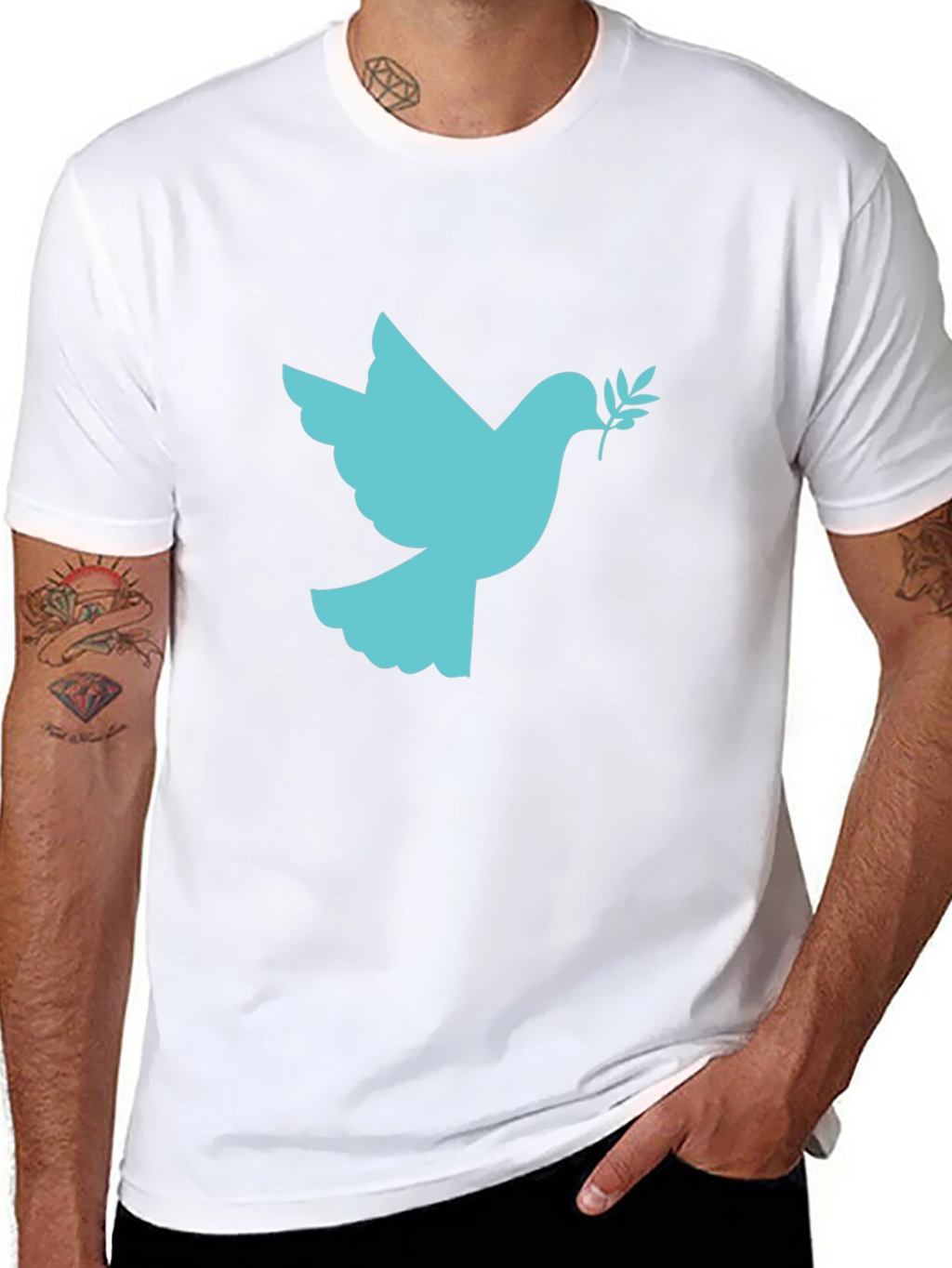 Peace Dove Graphic Black T-Shirt
