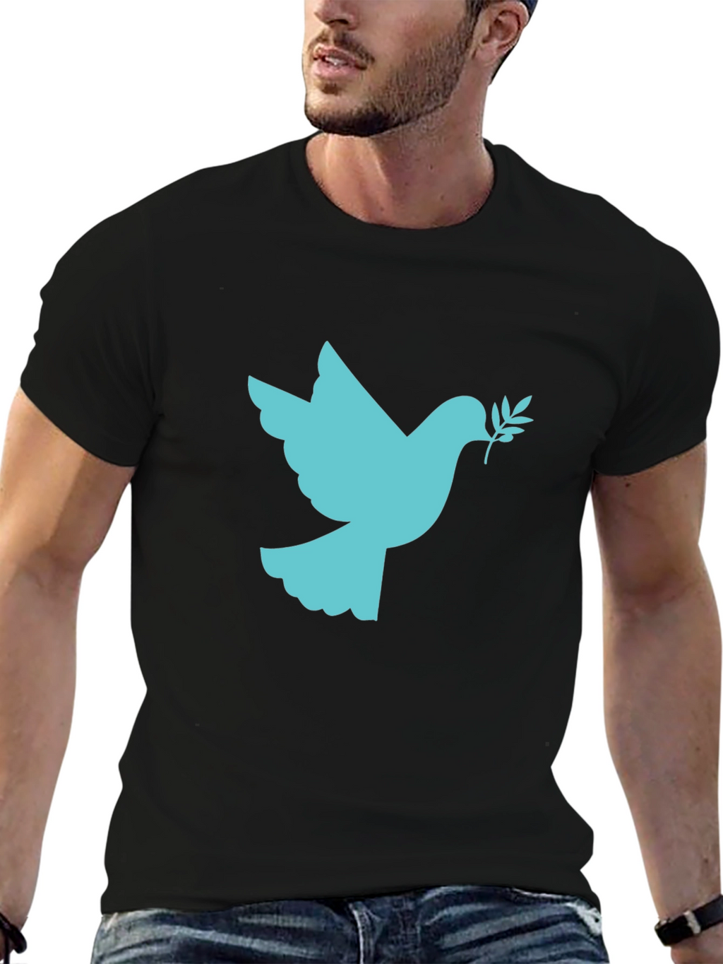 Peace Dove Graphic Black T-Shirt