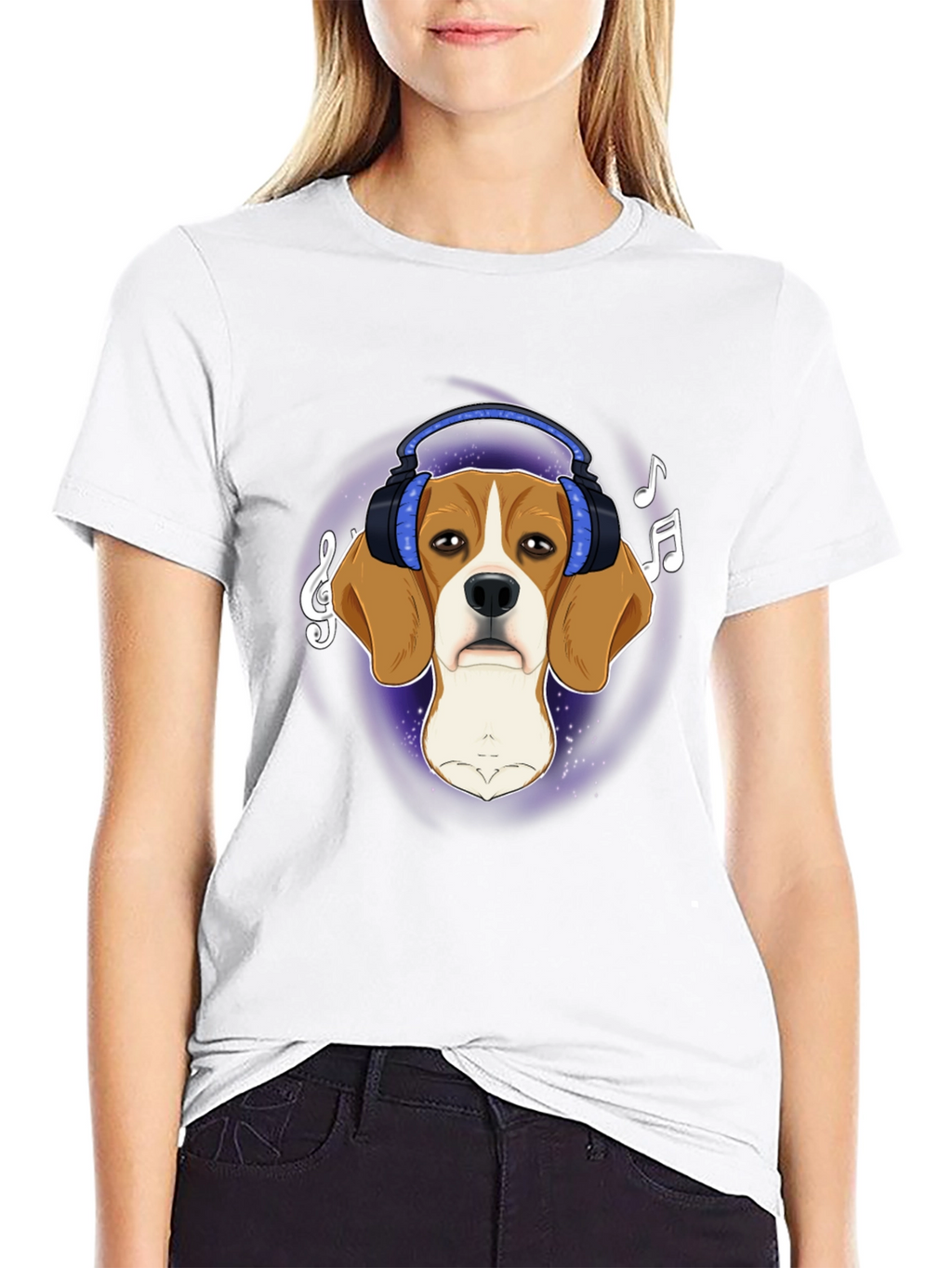 Dog with Headphones Graphic Tee
