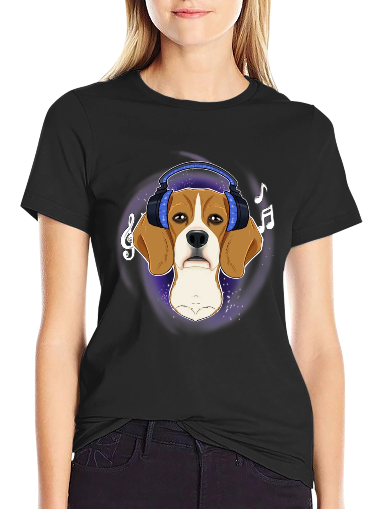 Dog with Headphones Graphic Tee