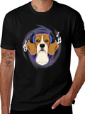 Dog with Headphones Graphic Tee