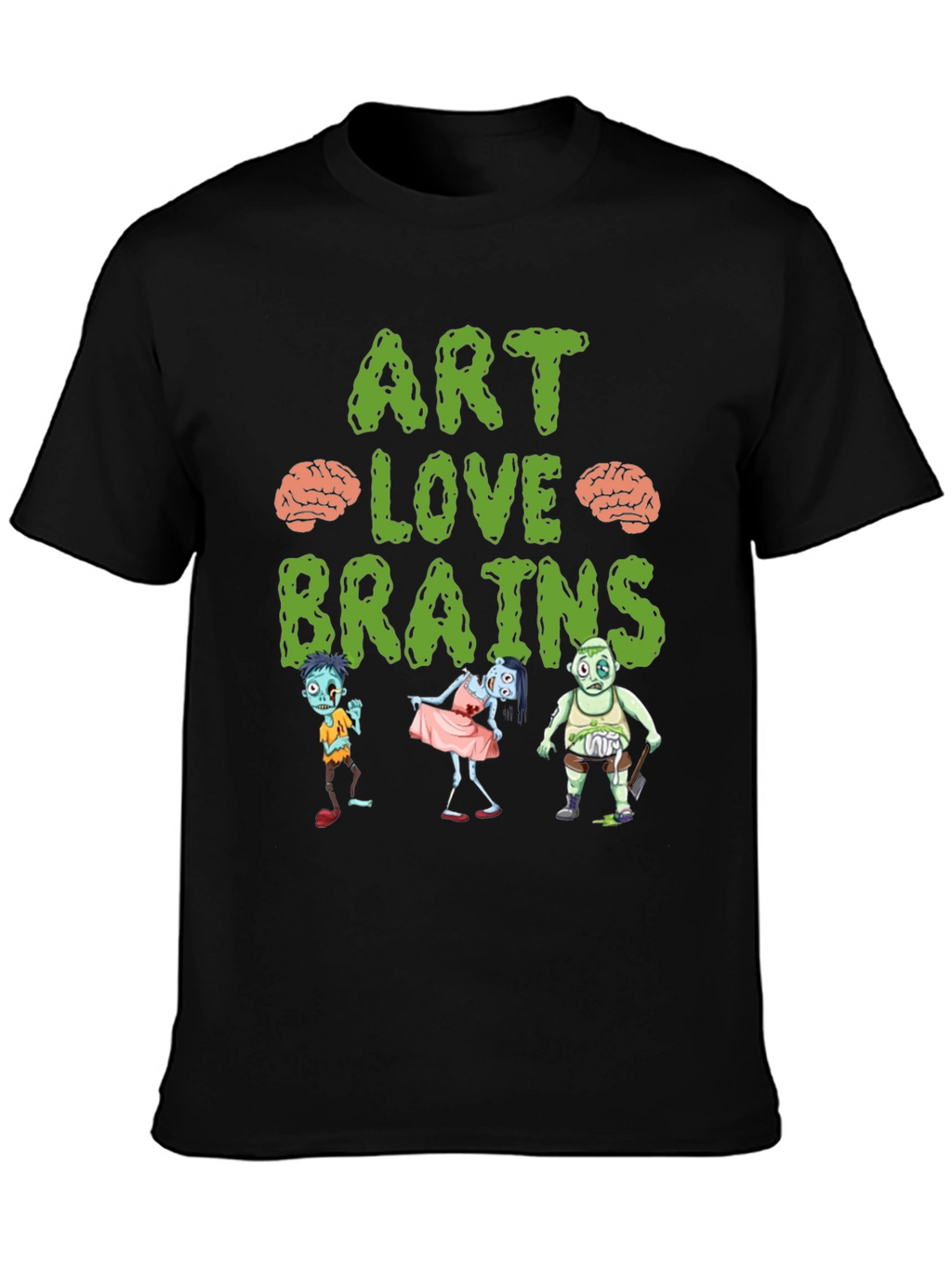 Art Love Brains Zombie Graphic T-Shirt