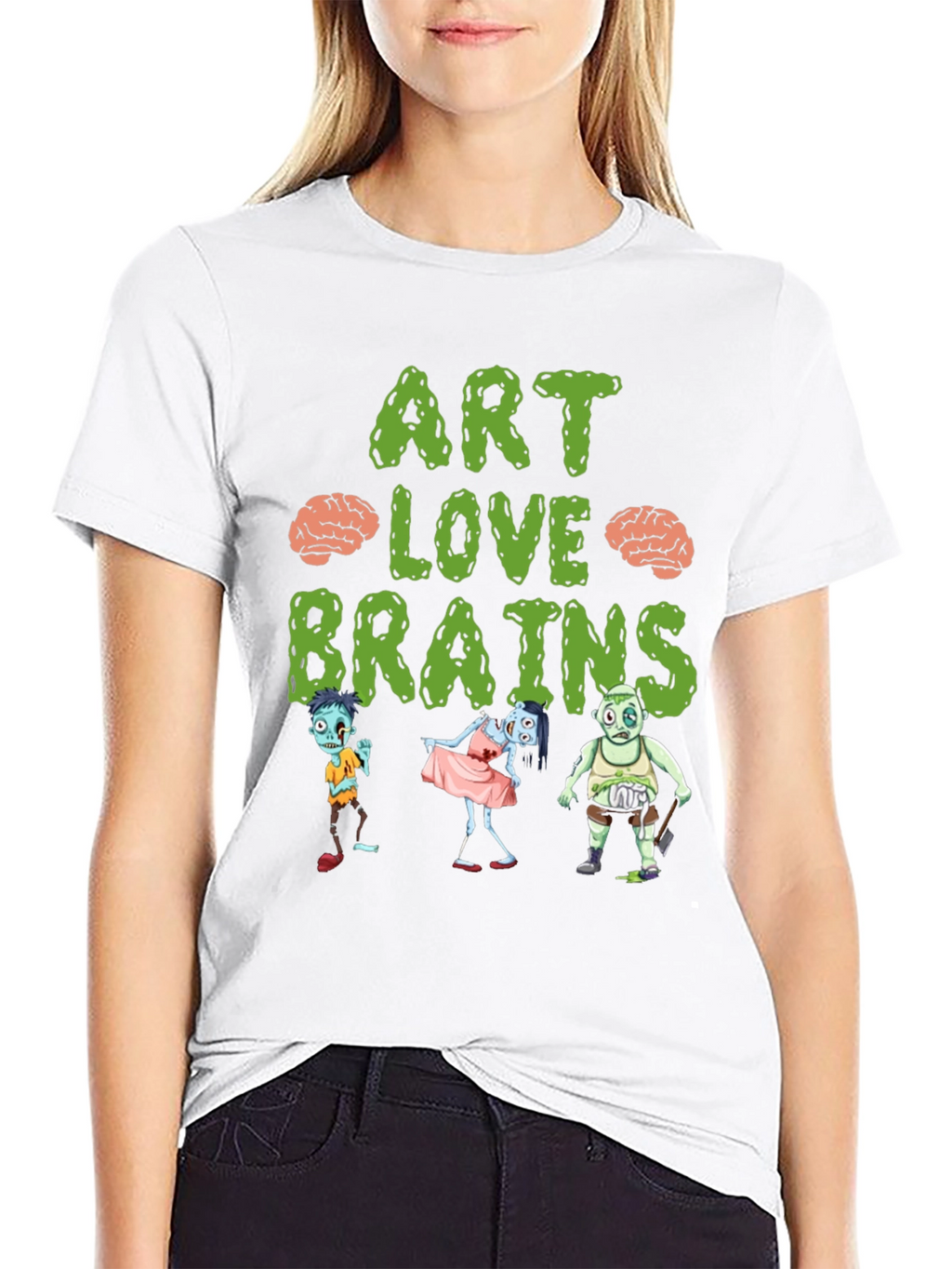 Art Love Brains Zombie Graphic T-Shirt