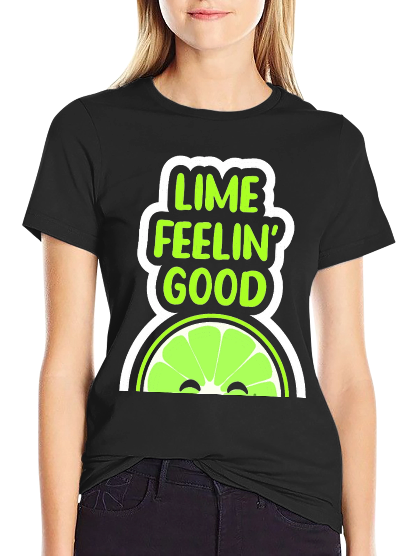 Lime Feelin Good Graphic T-Shirt