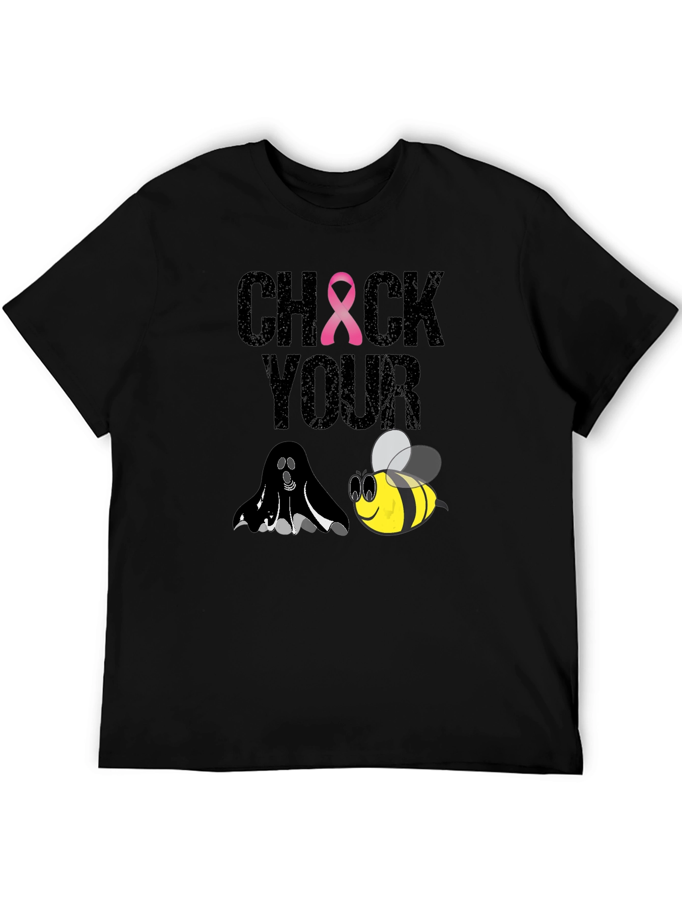 Check Your Boo Bees T-Shirt - Breast Cancer Awareness