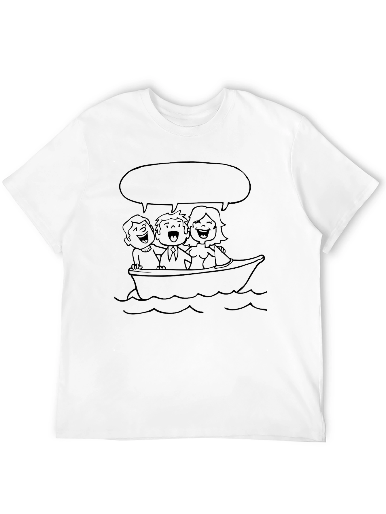 Cartoon Family Boat Trip Graphic Tee