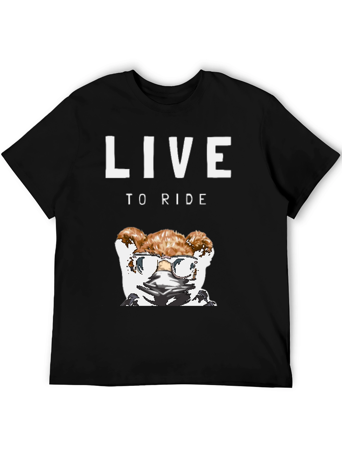 Live to Ride Dog T-Shirt - Cool Biker Pup Design