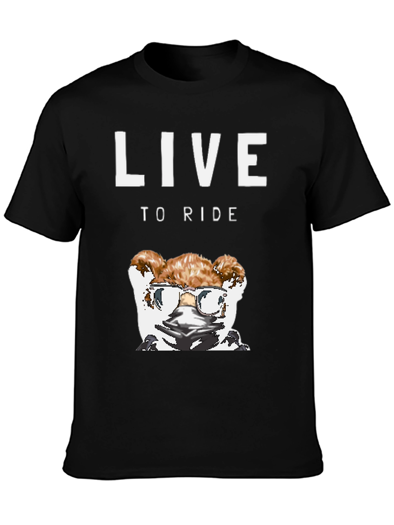 Live to Ride Dog T-Shirt - Cool Biker Pup Design