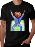 Mens Black T-Shirt with Cartoon Heart Design