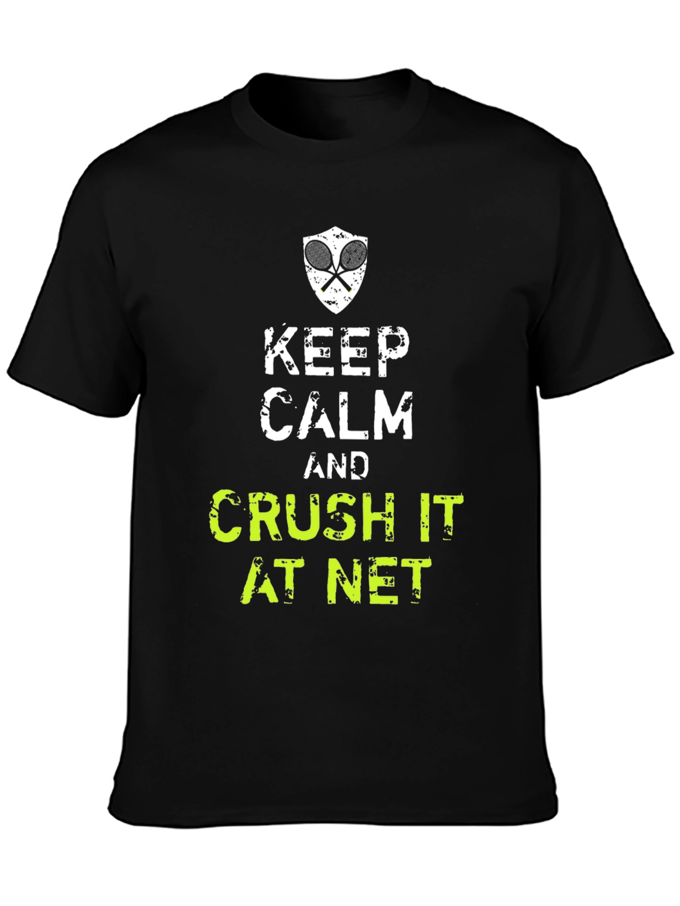 Keep Calm and Crush It At Net Tennis Graphic T-Shirt