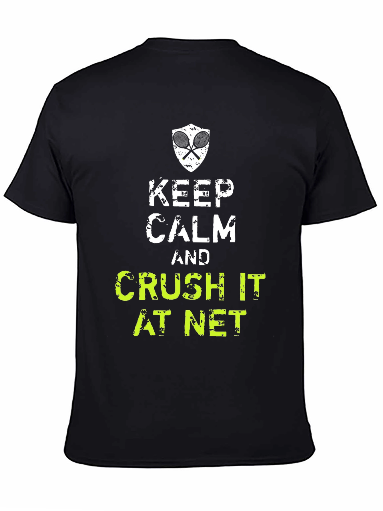 Keep Calm and Crush It At Net Tennis Graphic T-Shirt