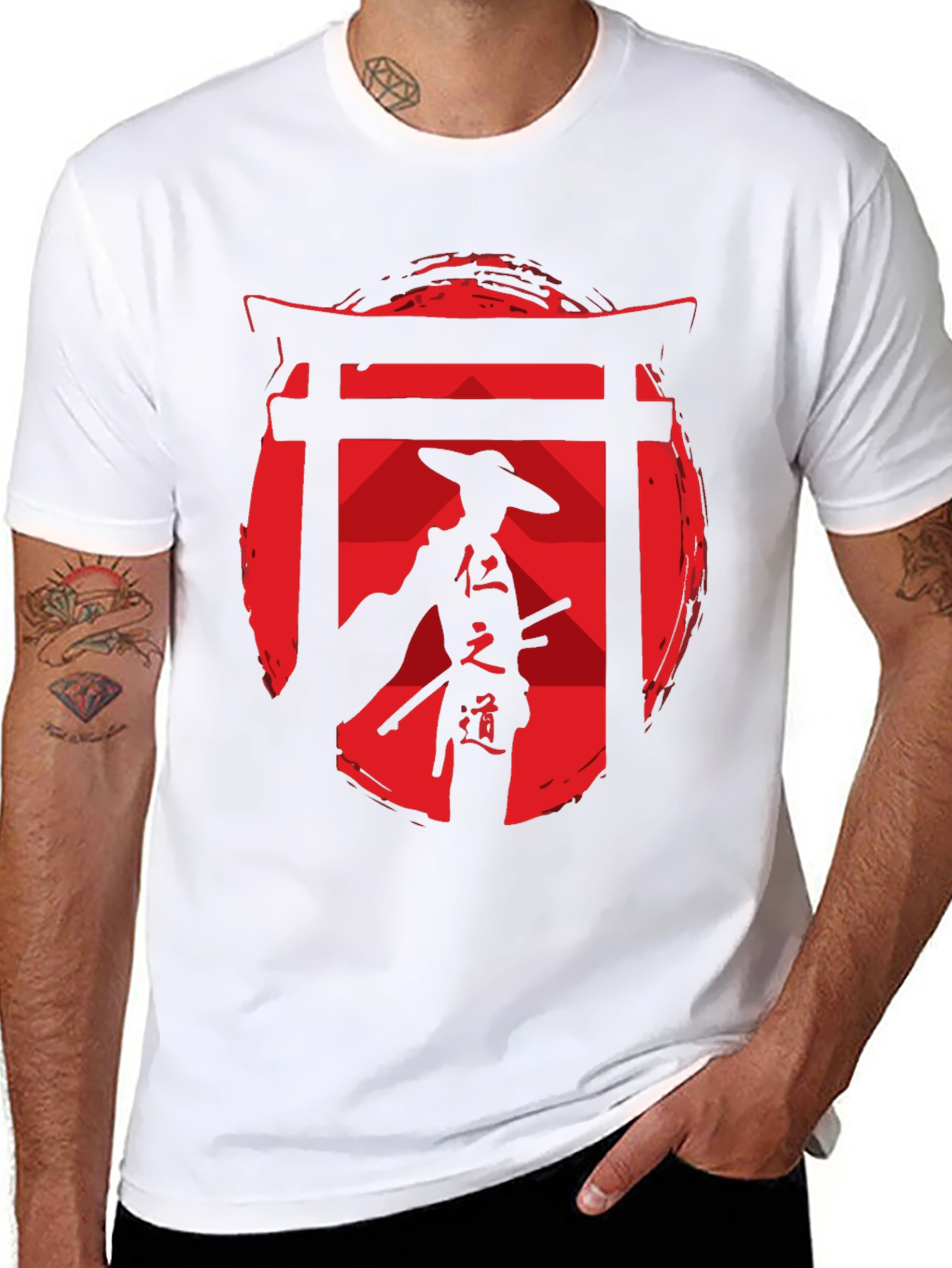 Samurai Graphic Tee - Red Sun Design
