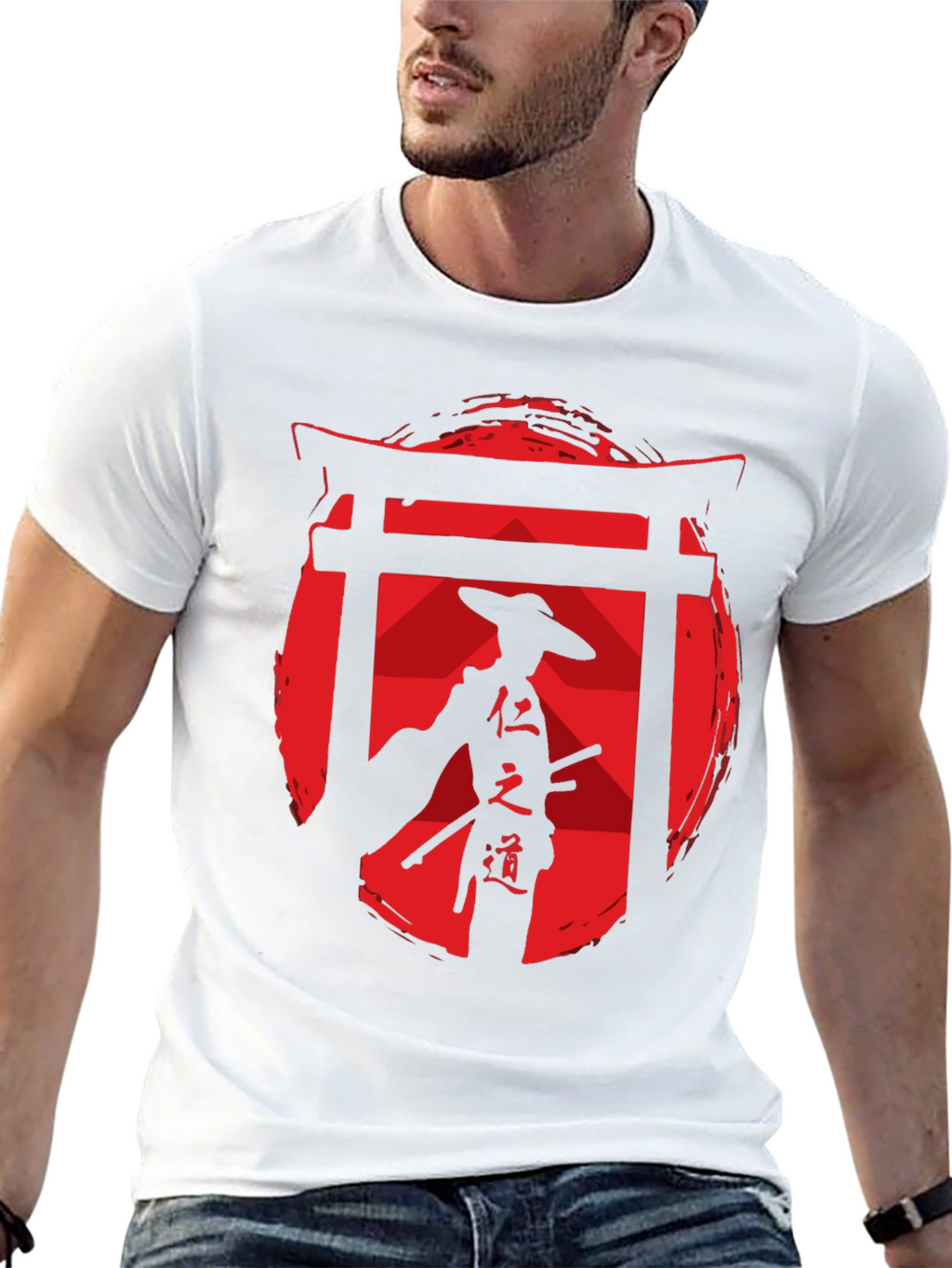 Samurai Graphic Tee - Red Sun Design