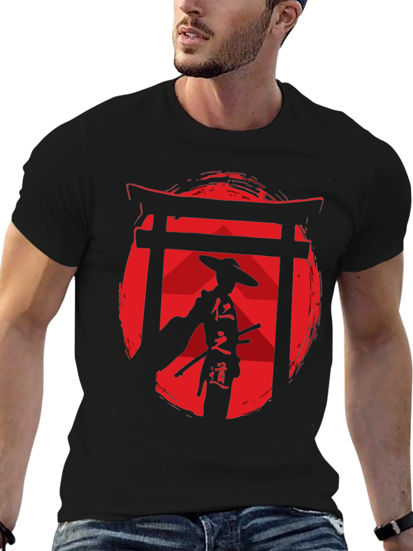 Samurai Graphic Tee - Red Sun Design