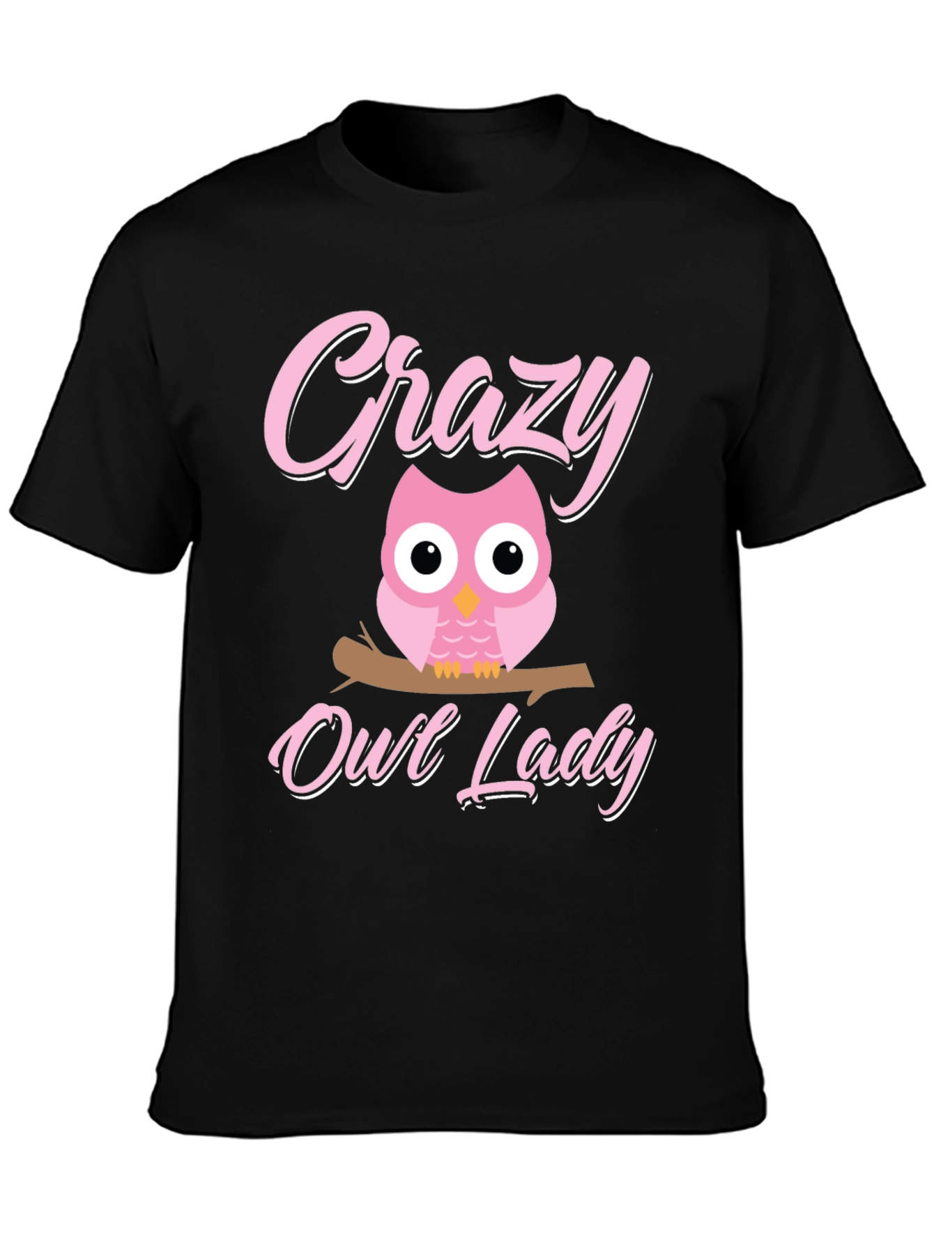 Crazy Owl Lady T-Shirt - Cute Womens Tee