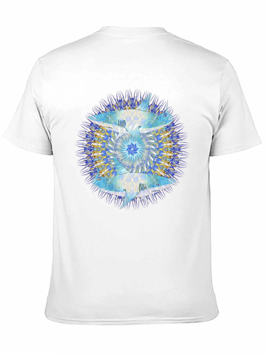 Abstract Mandala Print Black T-Shirt