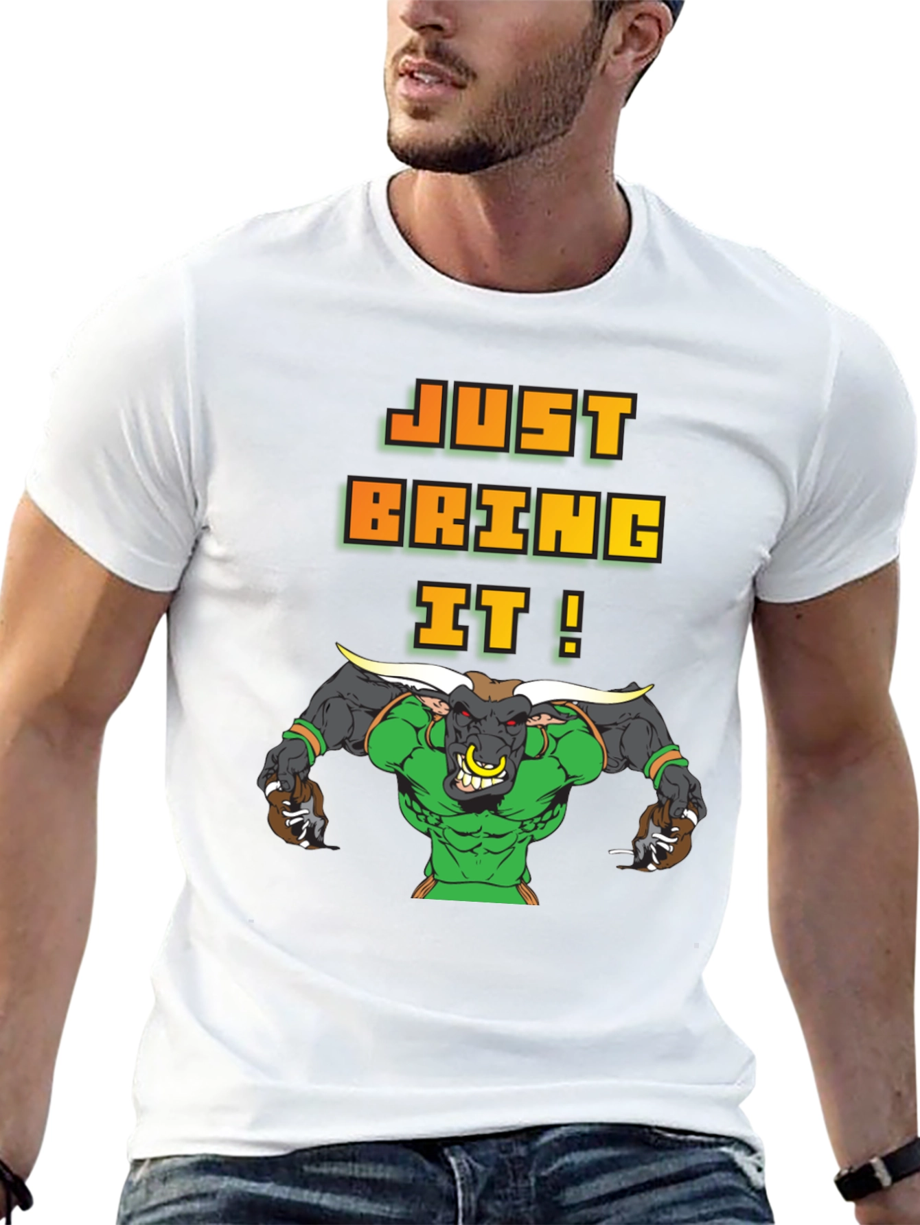 Just Bring It! Graphic Bull T-Shirt