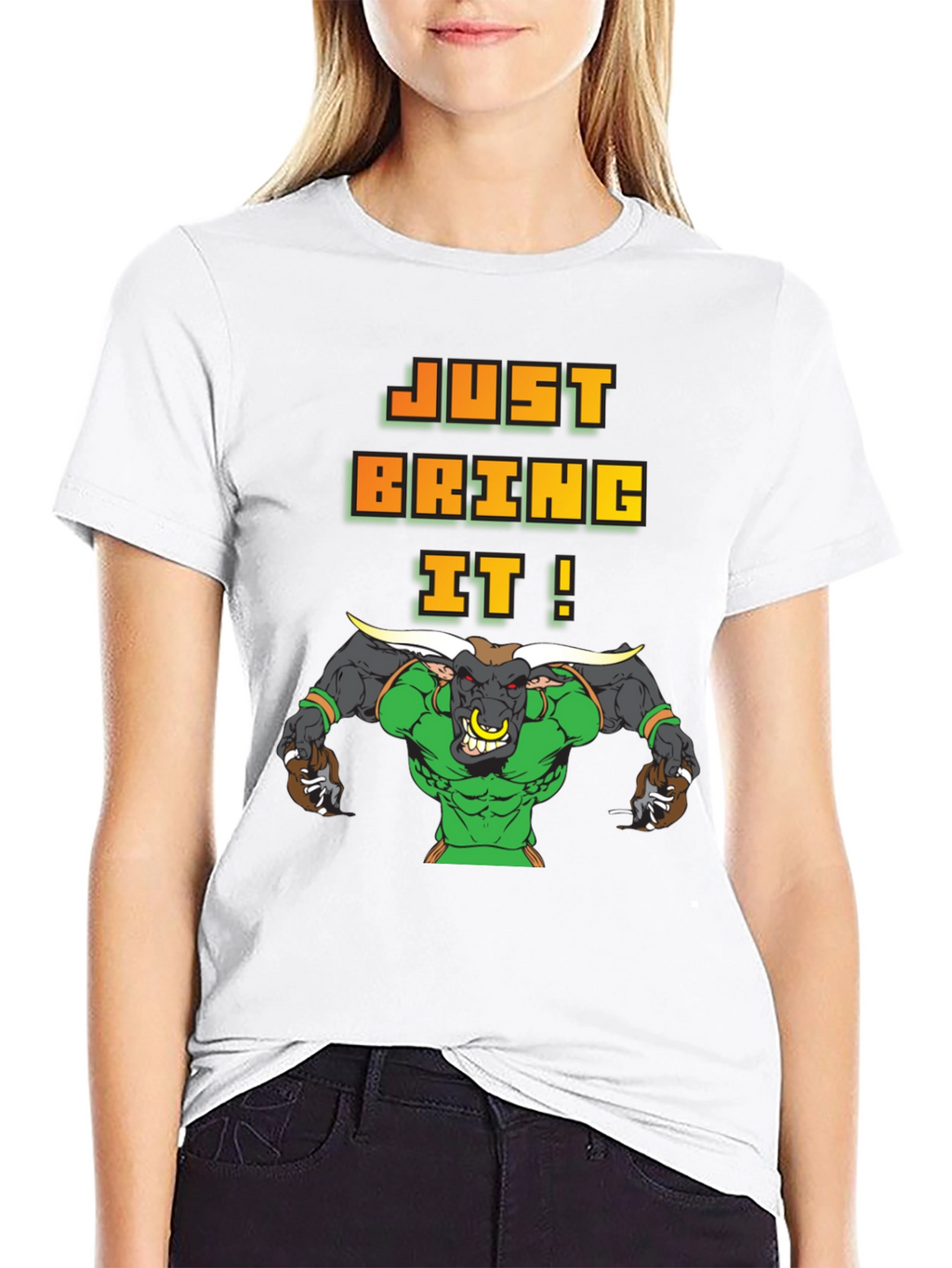 Just Bring It! Graphic Bull T-Shirt