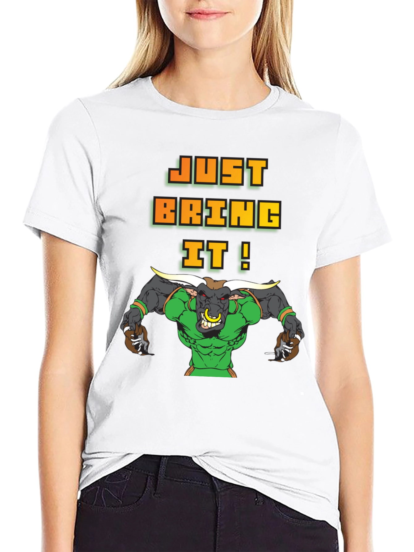 Just Bring It! Graphic Bull T-Shirt