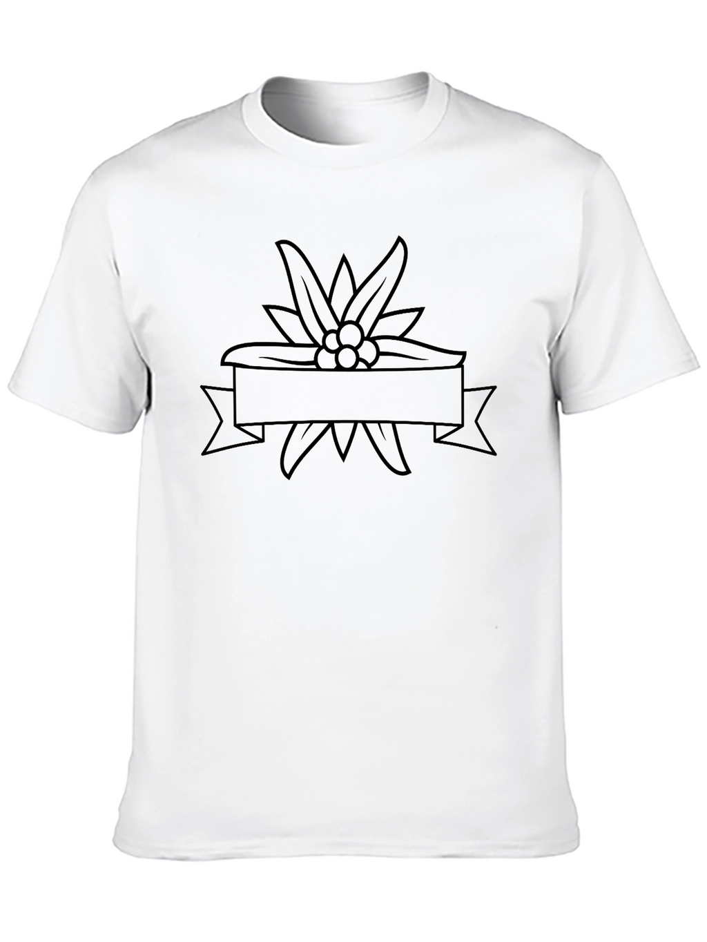 Edelweiss Flower Banner Black T-Shirt