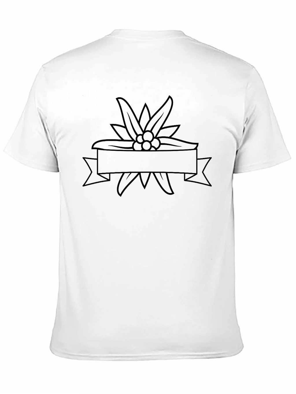 Edelweiss Flower Banner Black T-Shirt