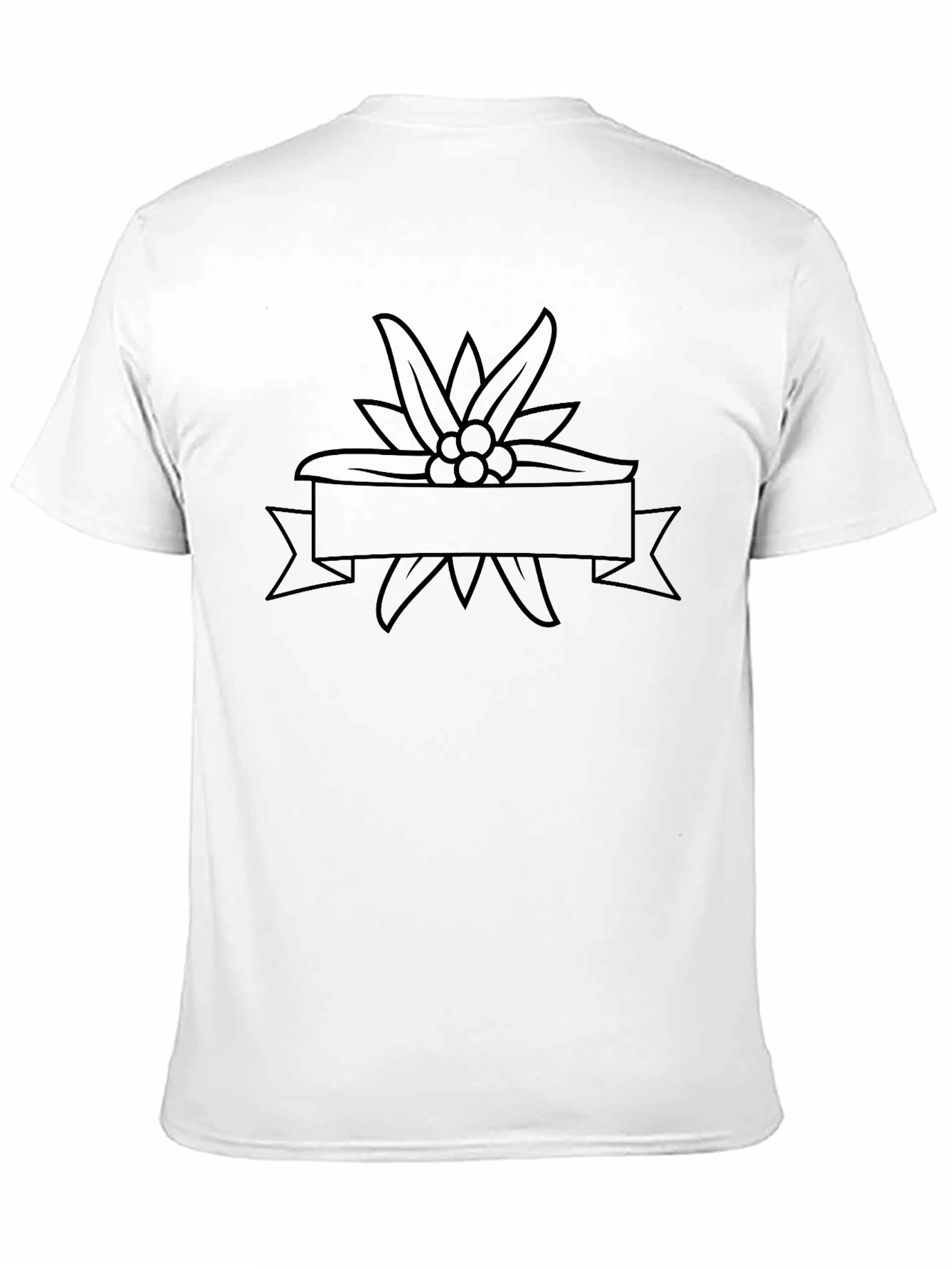 Edelweiss Flower Banner Black T-Shirt