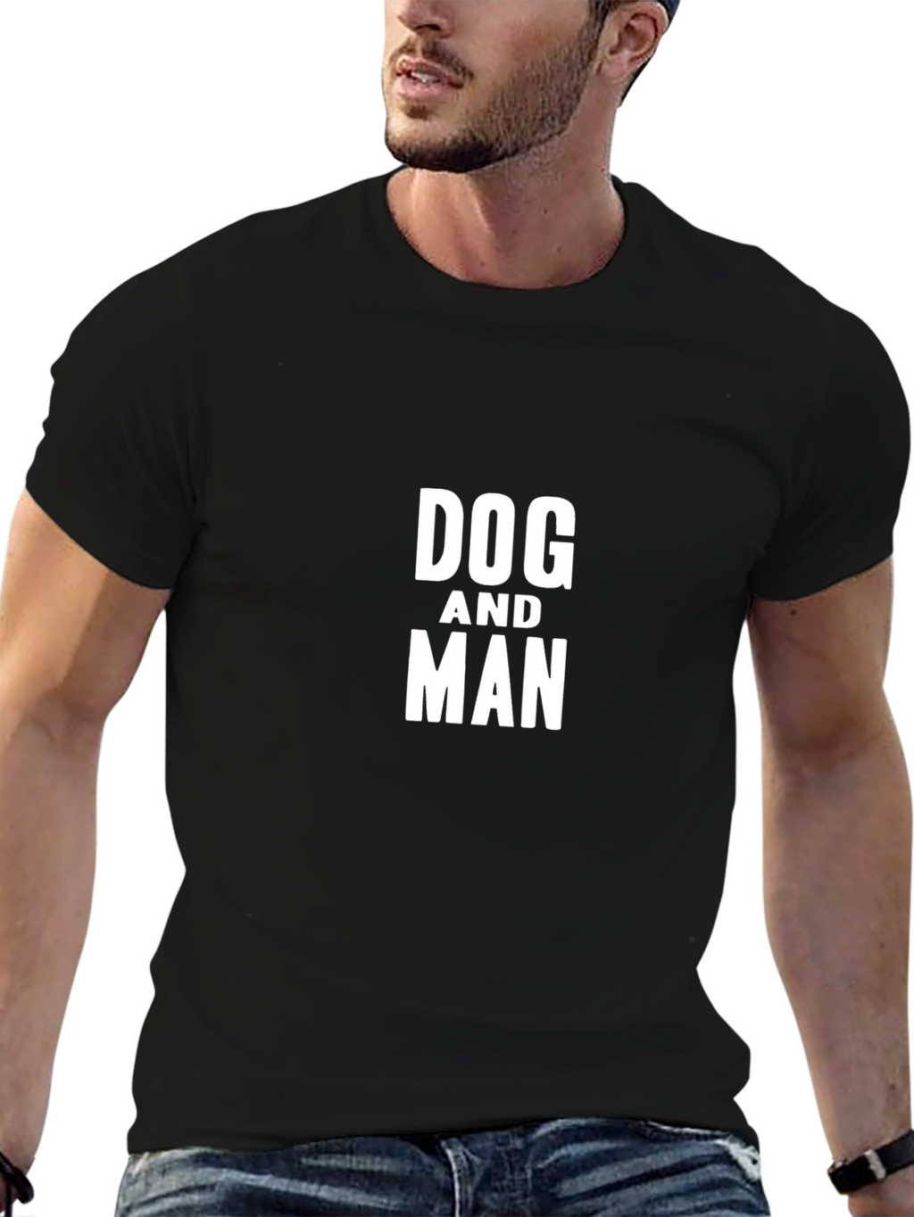 Dog and Man T-Shirt – Bold Minimalist Graphic Tee