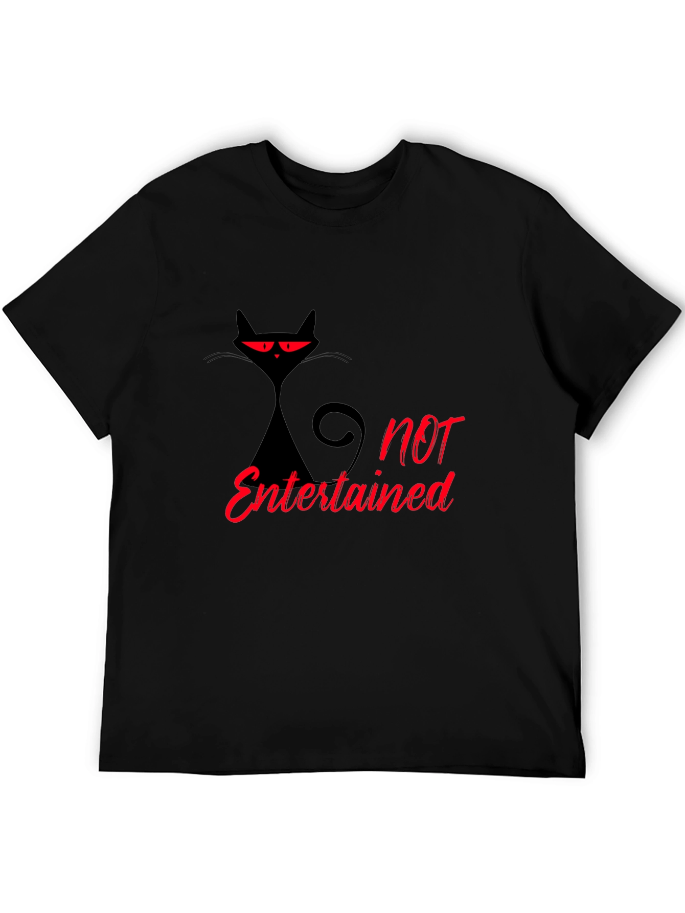 Not Entertained Black Cat Graphic T-Shirt