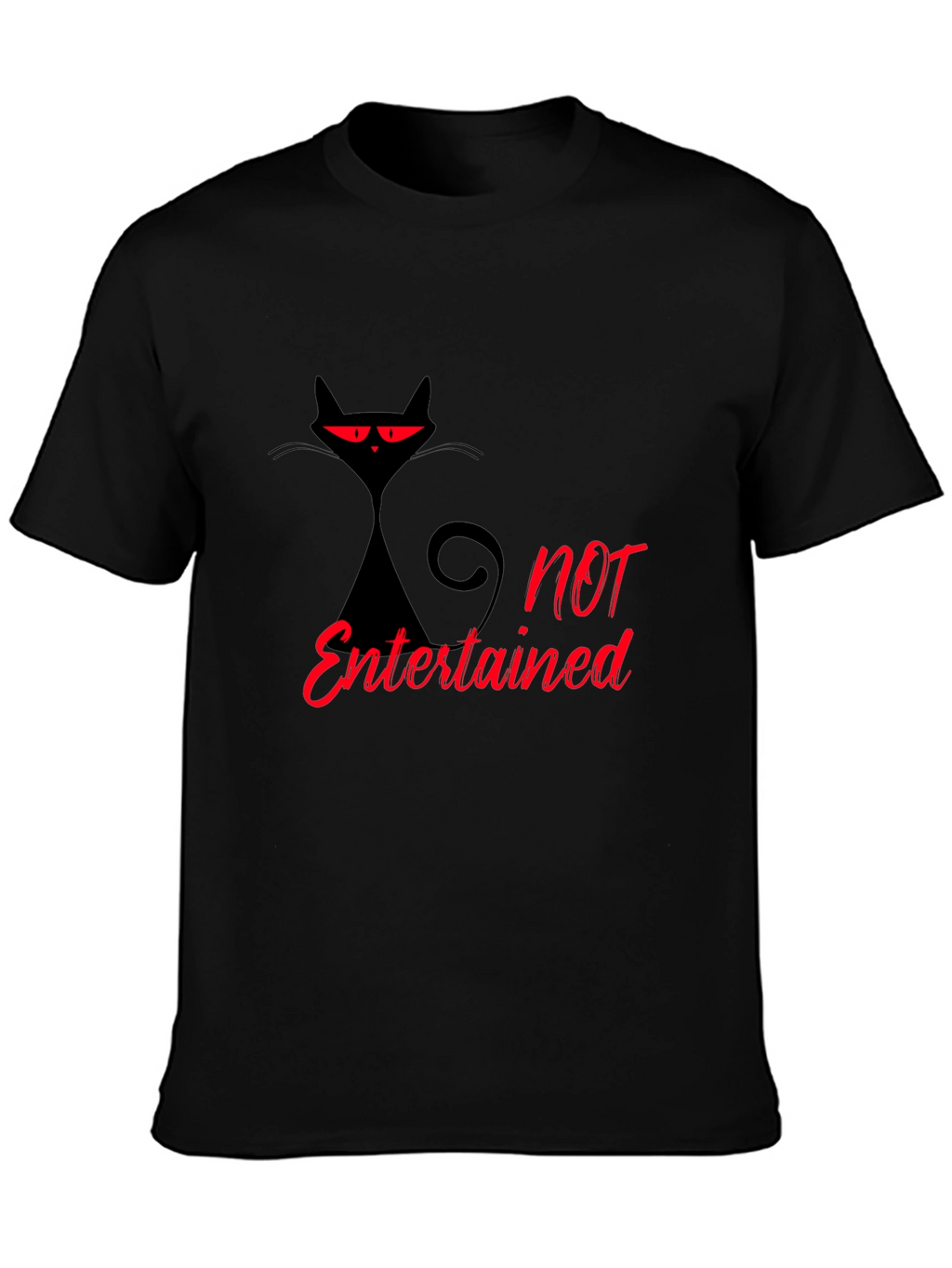 Not Entertained Black Cat Graphic T-Shirt